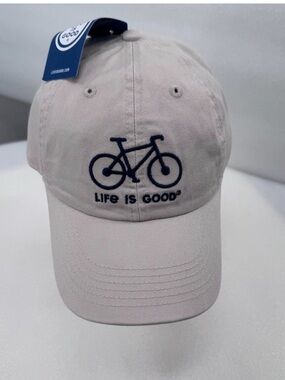 Life Is Good Bone Baseball Cap with Navy Tag